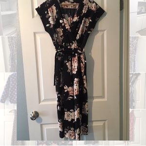 Black floral jumpsuit